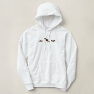 German Shepherd Dog Silhouette with Custom Text Embroidered Hoodie