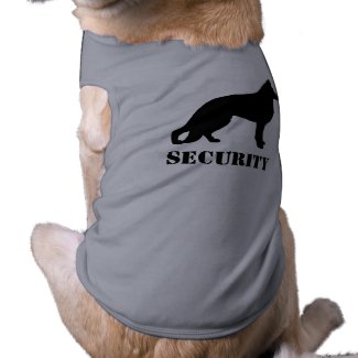 German Shepherd Dog Silhouette Security with Text Tee German Shepherd Dog Silhouette Security with Text Tee