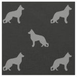 German Shepherd Dog Silhouettes Pattern Fabric