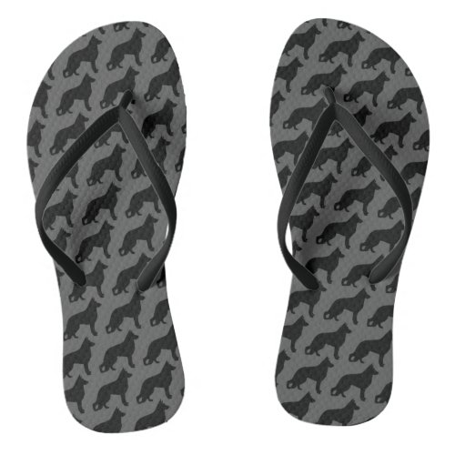 German Shepherd Dog Silhouettes Pattern Flip Flops