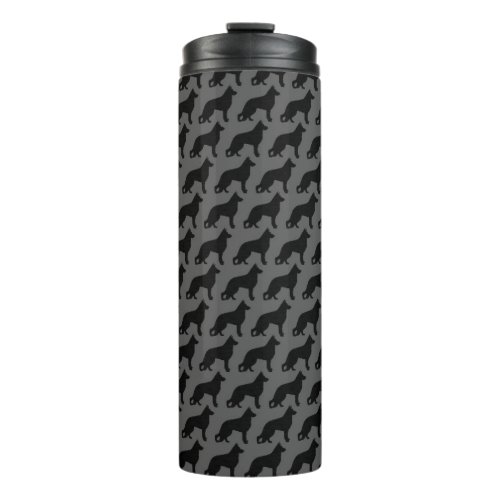 German Shepherd Dog Silhouettes Pattern Thermal Tumbler