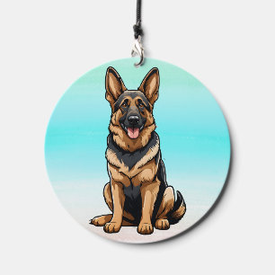 German Shepherd Dog Sitting Wind Chime