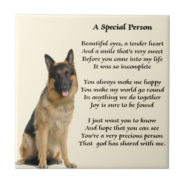German Shepherd Dog - Special Person Poem Ceramic Tile (Front)