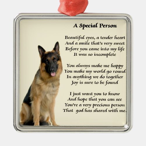 German Shepherd Dog _ Special Person Poem Metal Ornament
