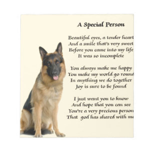 German Shepherd Dog - Special Person Poem Notepad