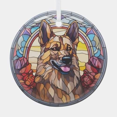 German Shepherd Dog Stained Glass Ornament
