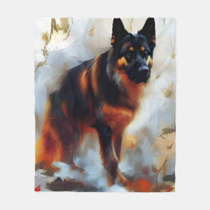 German Shepherd Dog Stunning Portrait Fleece Blanket