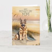 German Shepherd Dog Sunset Beach Mother's Day
