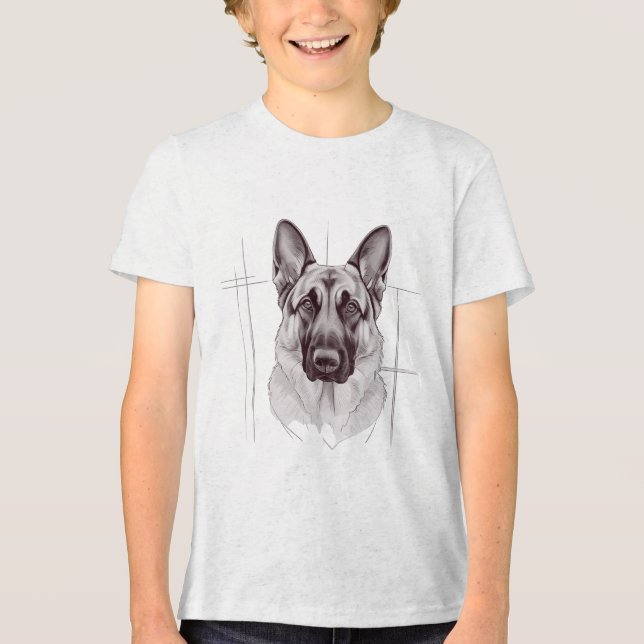 German Shepherd Dog T-Shirt Tri-Blend Shirt (Front)