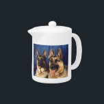 German Shepherd Dog Teapot<br><div class="desc">This gorgeous pair of German Shepherds are on both sides of the teapot.</div>