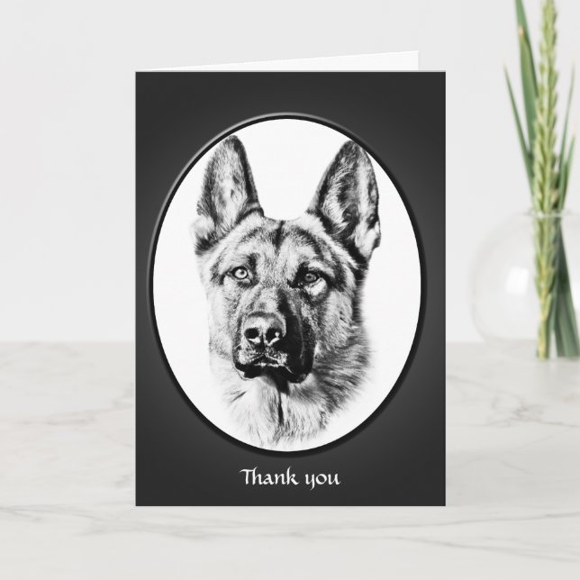 German Shepherd dog "thank you" Thank You Card (Front)