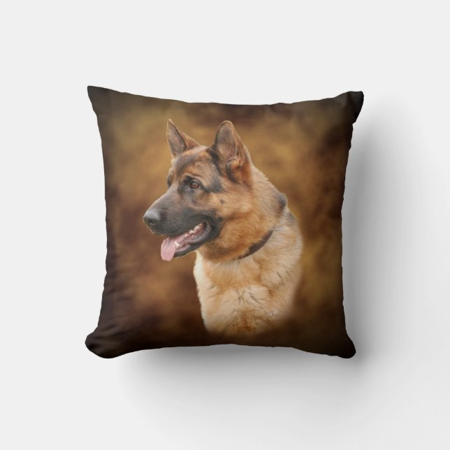 German shepherd dog throw pillow (Front)