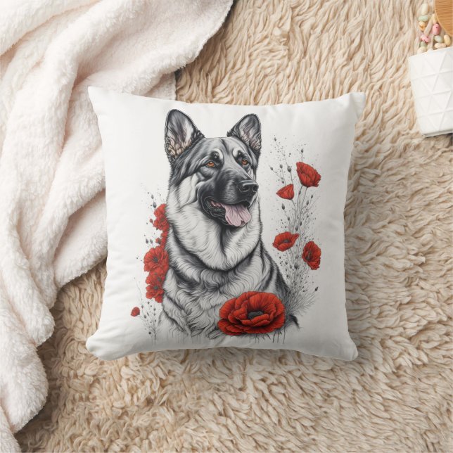 German Shepherd Dog Throw Pillow (Blanket)