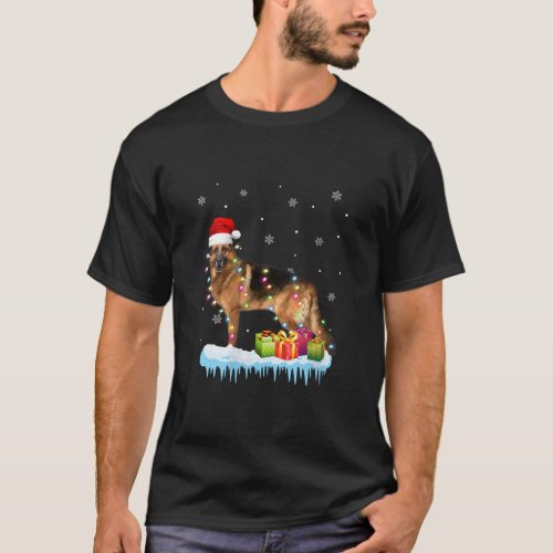 German Shepherd Dog Tree Christmas Light Sweater X