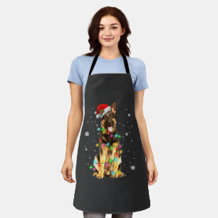 German Shepherd Dog Tree Christmas Sweater Xmas Apron