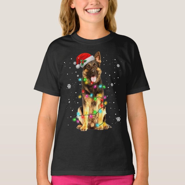 German Shepherd Dog Tree Christmas Sweater Xmas Do (Front)