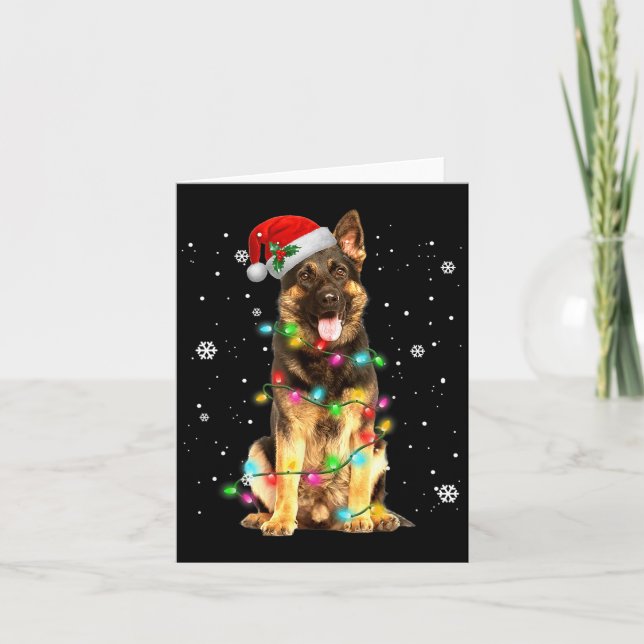 German Shepherd Dog Tree Christmas Sweater Xmas Do Card (Front)