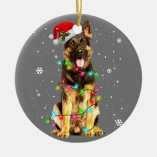 German Shepherd Dog Tree Christmas Sweater Xmas Do Ceramic Ornament