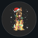 German Shepherd Dog Tree Christmas Sweater Xmas Do Classic Round Sticker<br><div class="desc">German Shepherd Dog Tree Christmas Sweater Xmas Dogs Gifts</div>