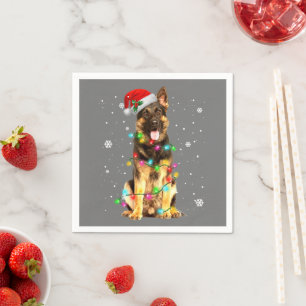 German Shepherd Dog Tree Christmas Sweater Xmas Do Napkins