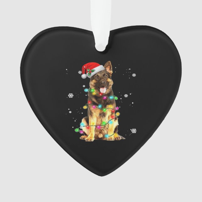 German Shepherd Dog Tree Christmas Sweater Xmas Do Ornament (Front)