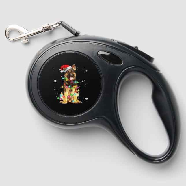 German Shepherd Dog Tree Christmas Sweater Xmas Do Retractable Pet Leash (Front)