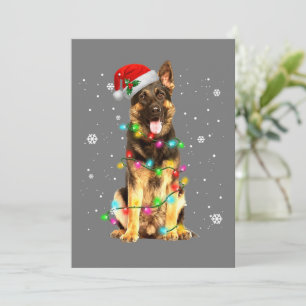 German Shepherd Dog Tree Christmas Sweater Xmas Invitation