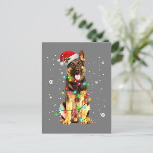 German Shepherd Dog Tree Christmas Sweater Xmas Postcard