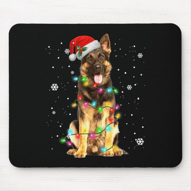 German Shepherd Dog Tree Christmas  Xmas Dogs Gift Mouse Pad (Front)