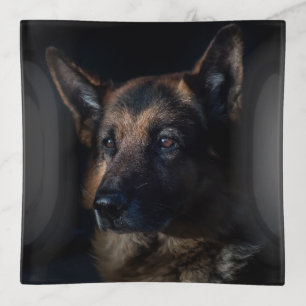 German shepherd dog trinket tray
