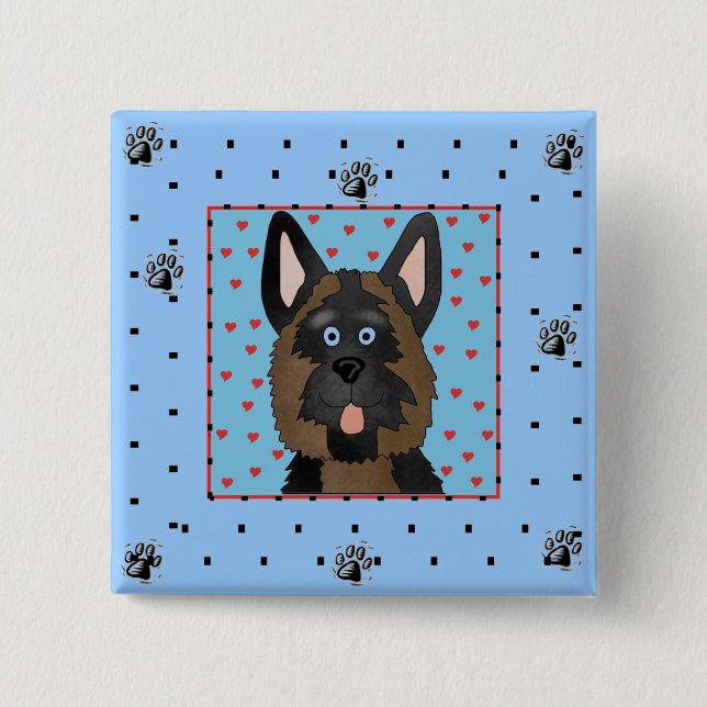 German Shepherd Dog Tshirts and Gifts Button (Front)