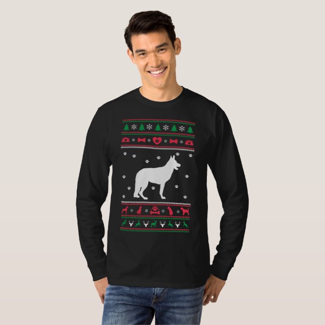 German Shepherd Dog Ugly Sweater Christmas (Front Full)