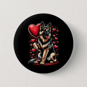 German Shepherd Dog Valentine's Day Dog Owner Vale Button