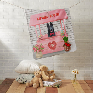 German Shepherd Dog Valentine's Day Kissing Booth Baby Blanket