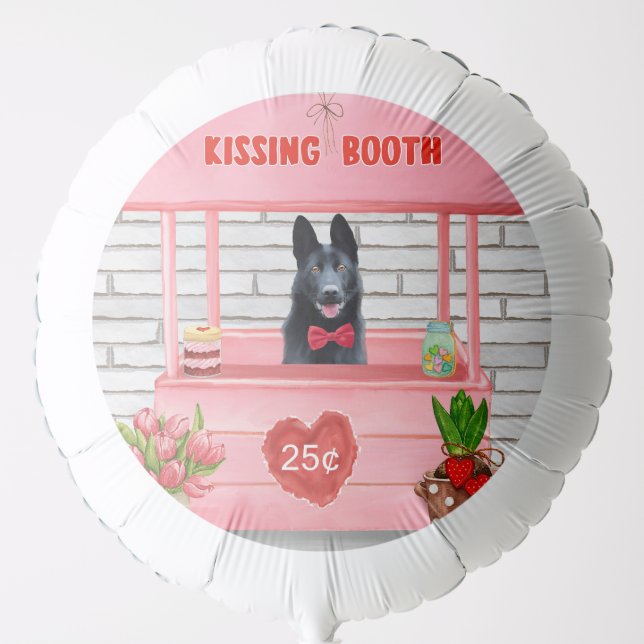 German Shepherd Dog Valentine's Day Kissing Booth Balloon (Front)