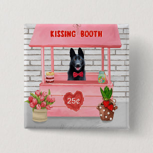 German Shepherd Dog Valentine's Day Kissing Booth Button