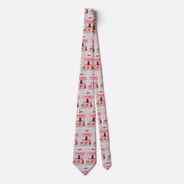 German Shepherd Dog Valentine's Day Kissing Booth Neck Tie (Front)