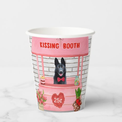 German Shepherd Dog Valentines Day Kissing Booth Paper Cups