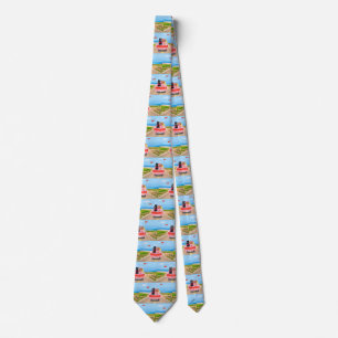 German Shepherd Dog Valentine's Day Truck Hearts Neck Tie
