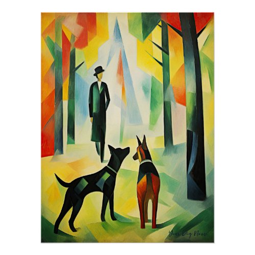 German Shepherd dog walking in the park 01 _ Madel Poster