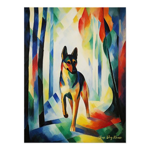 German Shepherd dog walking in the park 04 _ Madel Poster