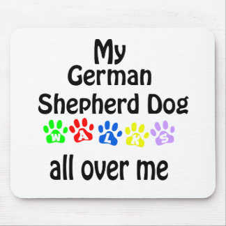 German Shepherd Dog Walks Design Mouse Pad