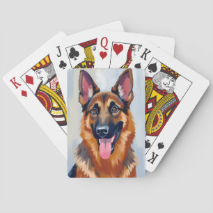 German Shepherd Dog Watercolor Pet Poker Cards