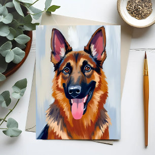 German Shepherd Dog Watercolor Pet Postcard