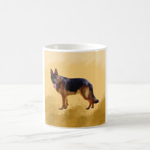 German Shepherd Dog Watercolor Portrait Coffee Mug