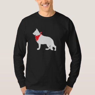 German Shepherd Dog Wearing Red Bandana T-Shirt