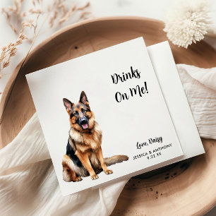 German Shepherd Dog Wedding  Napkins