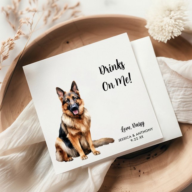 German Shepherd Dog Wedding  Napkins (Creator Uploaded)