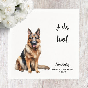 German Shepherd Dog Wedding Napkins