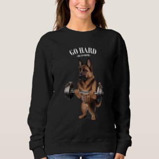 German Shepherd Dog Weightlifting In Fitness Gym Sweatshirt